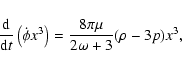\begin{displaymath}%
\frac{{\rm d}}{{\rm d}t}\left(\dot\phi x^3\right)=\frac{8\pi\mu}{2\omega+3}(\rho-3p) x^3_{},
\end{displaymath}