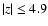 $\vert z\vert\le 4.9$