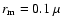 $r_{\rm m} = 0.1~\mu$