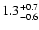 $\rm 1.3^{+0.7}_{-0.6}$