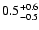 $\rm0.5^{+0.6}_{-0.5}$