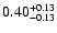 $\rm0.40^{+0.13}_{-0.13}$