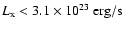 $L_{\rm x} < 3.1 \times 10^{23}~{\rm erg/s}$