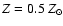 $Z = 0.5~Z_\odot$