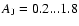 $A_{\rm J} = 0.2 ... 1.8$