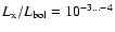 $L_{\rm x}/L_{\rm bol} = 10^{-3...-4}$