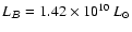 $L_\varB = 1.42 \times 10^{10}~L_{\odot}$