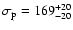 $\sigma_{\rm p} = 169^{+20}_{-20}$