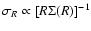 $\sigma_R \propto \left[R \Sigma(R)\right]^{-1}$