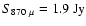 $S_{870~\mu} =1.9~\rm {Jy}$