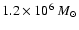 $1.2\times 10^6~ M_\odot$