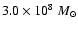 $3.0\times 10^8~ M_\odot$