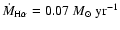 ${\dot{M}_{\rm H\alpha} = 0.07~M_\odot~\rm yr^{-1}}$