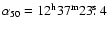 $\rm\alpha_{50} = 12^h 37^m 23\hbox{$.\!\!^{\rm s}$ }4$