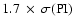 $1.7~ \times~ \sigma\rm {(PI)}$