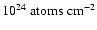 $10^{24}\ {\rm atoms}~\textrm{cm}^{-2}$