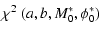 $\displaystyle \chi^2 ~ (a, b, M^\ast_0, \phi^\ast_0)$