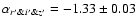 $\alpha_{r' \& i' \& z'}=-1.33 \pm 0.03$