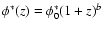 $\phi^\ast(z)= \phi^\ast_0 (1+z)^{b}$
