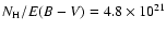 $N_{\rm H}/E(B-V) = 4.8\times 10^{21}$