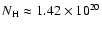 $N_{\rm H}\approx1.42\times 10^{20}$