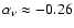 $\alpha_{\nu}\approx-0.26$