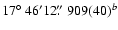 $17\hbox{$^\circ$ }46^{\prime}12\hbox{$.\!\!^{\prime\prime}$ }909(40)^b$
