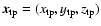 $\vec{x}_{\rm tp} = (x_{\rm tp},y_{\rm tp},z_{\rm tp})$