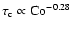 ${\tau _{\rm c} \propto {\rm Co}^{-0.28}}$