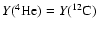 $Y({}^{4}{\rm {He}})=Y({}^{12}{\rm {C}})$
