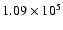 $1.09\times 10^5$