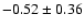 $-0.52 \pm 0.36$