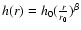 $h(r)=h_0(\frac{r}{r_0})^\beta$