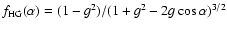 $f_{\rm HG}(\alpha)=(1-g^2)/(1+g^2-2 g
\cos{\alpha})^{3/2}$