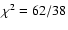 $\chi^2=62/38$
