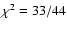 $\chi^2=33/44$