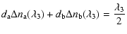 $\displaystyle d_{\rm a} \Delta n_{\rm a} (\lambda_{3})+ d_{\rm b} \Delta n_{\rm b}
(\lambda_{3})=\frac{\lambda_{3}}{2}$