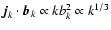 ${\vec{j}}_k\cdot{\vec{b}}_k\propto k b_k^2\propto
k^{1/3}$