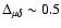 $\Delta_{\mu \delta} \sim 0.5$