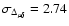 $\sigma _{\Delta _{\mu \delta }}= 2.74$