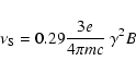\begin{displaymath}\nu_{\rm S}= 0.29 {\frac{3e}{4 \pi mc}}~ \gamma^2 B
\end{displaymath}