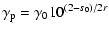 $\displaystyle \gamma_{\rm p} = \gamma_0 10^{(2-s_0)/2r}$