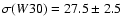 $\sigma(W30) =
27.5 \pm 2.5$
