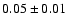 $0.05\pm0.01$