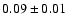 $0.09\pm0.01$