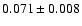 $0.071\pm0.008$