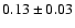 $0.13\pm0.03$