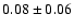 $0.08\pm0.06$