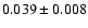 $0.039\pm0.008$