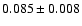 $0.085\pm0.008$